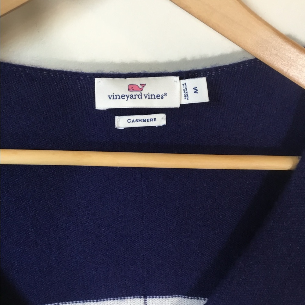 Vineyard Vines Cashmere‎ Sweater in Navy and White - Picture 4 of 6